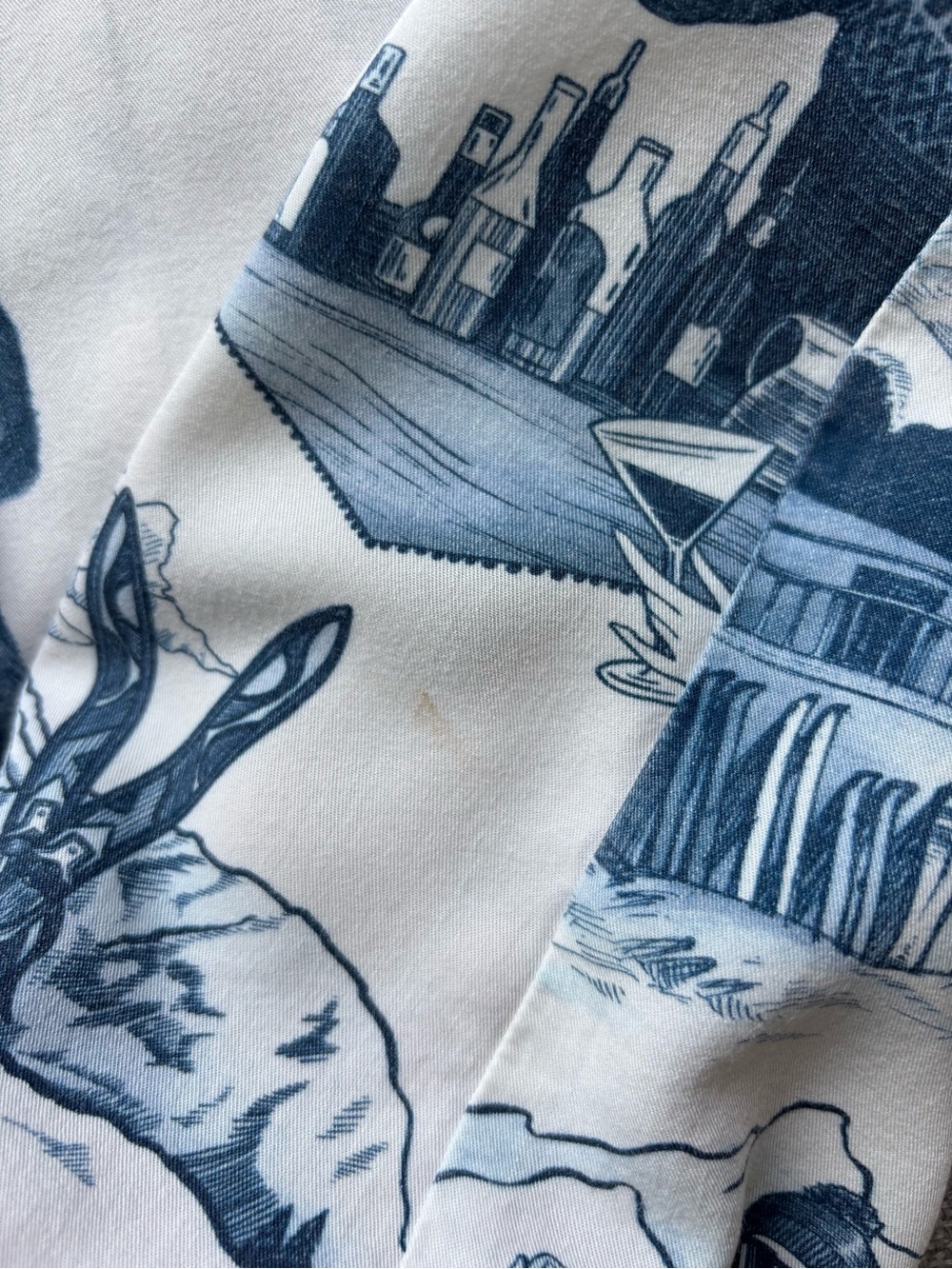 Katie Kime Apres Ski Toile Pajama Set Blue White Short Sleeve Pants Small - Picture 12 of 16